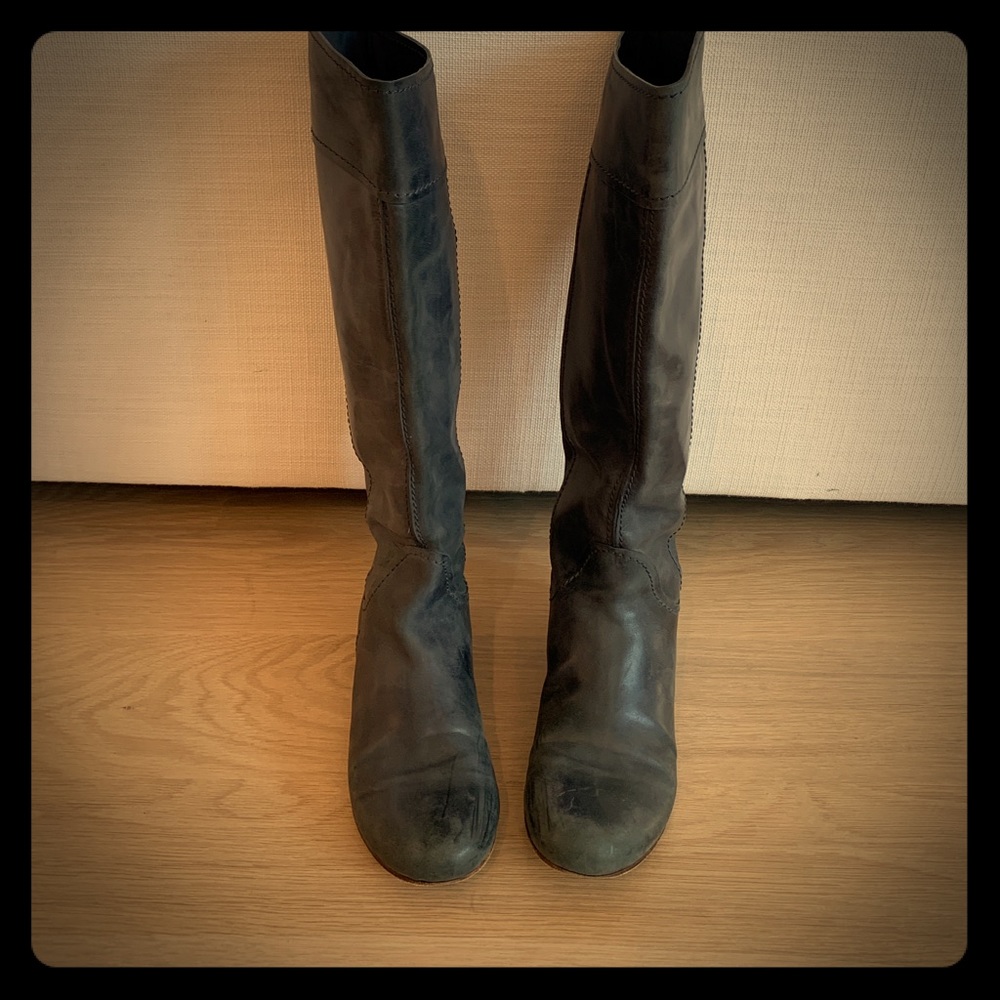 Chloe Authentic Faded Black Knee High Riding Boots